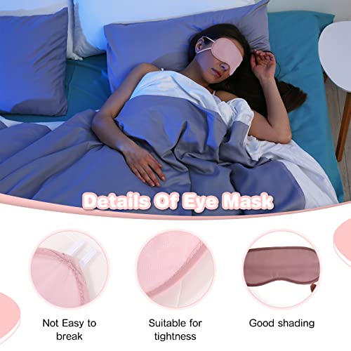 100 Pieces Eye Mask Sleep Mask Bulk Blindfold Eye Cover With Elastic Adjustable Strap Sleeping Night Silk Mask For Women Girls Kids Pajama Party Bachelor Party Games Travel Sleep (Pink) #TOP2