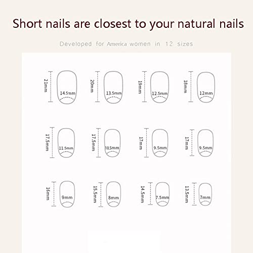 Press On Nails Glossy Squoval False Nails White And Egg Blue Acrylic Nails With Gold Glitter Fake Nails For Women And Girls 24Pcs Kit #TOP6