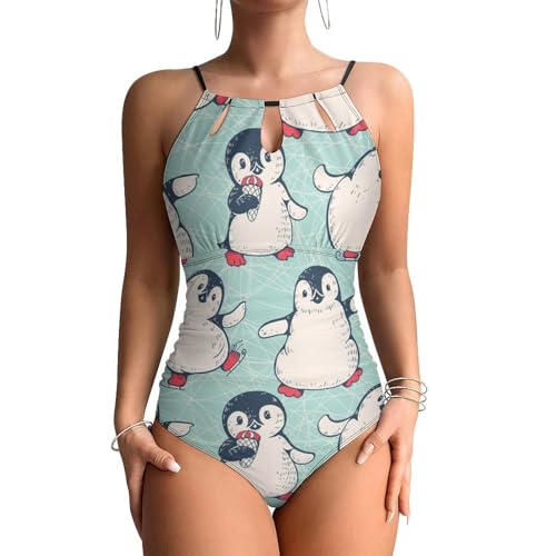 Maillot de bain une pièce pingouin pour femme avec galbe élégant du ventre