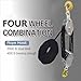 4000LB 65 Feet Rope Hoist Pulley 2 Ton Wheel Block and Tackle System 7:1 Ratio Lifting Power (Black Rope Hoist with Sling)