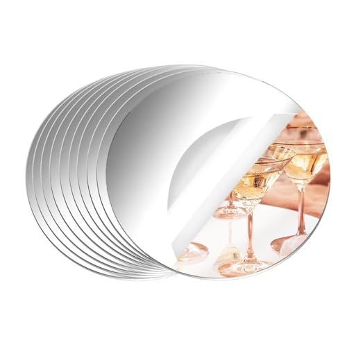Catálogo de Espejos de mesa que Puedes Comprar On-line. 44 Paquete de 10 espejos redondos para centros de mesa, centros de mesa de 12 pulgadas para mesas, azulejos de espejo para mesa de pared, centros de mesa de boda, placas de espejo...