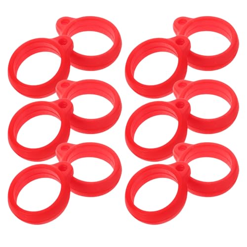 Anillos de silicona antipérdida de 13 mm rojos para solucionar la pérdida de bolígrafos y pods