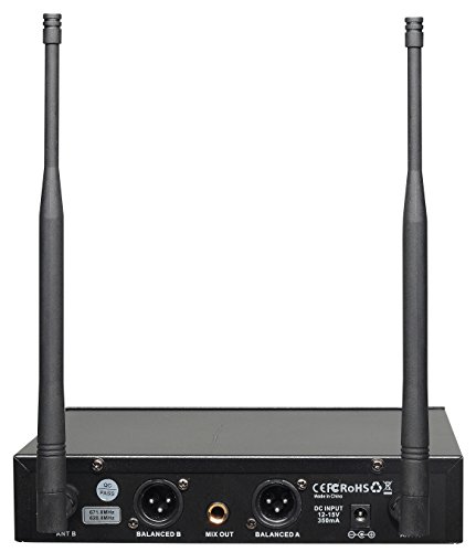 Innopow Wireless Microphone System, Dual Uhf Metal Cordless Mic Set, Long Distance 150-200Ft,16 Hours Continuous, Fixed Frequency, Use For Karaoke Singing, Family Party,Church(Wm200) #TOP2