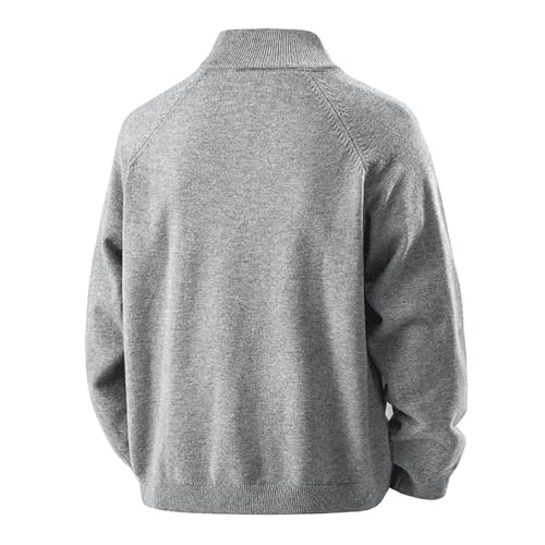Sweaters for Men Quarter Zip Mock Neck Casual Ribbed Knitting Cotton Pullover Fall Lightweight Stand Collar Sweater 20252