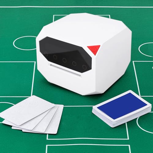 2 in 1 Automatic Card Shuffler and Dealer 360/180 Rotating Silent Card Dealer Rechargeable Electric Poker Shuffler Customize Number of Players/Cards for Board/Poker Games (Black) (White)