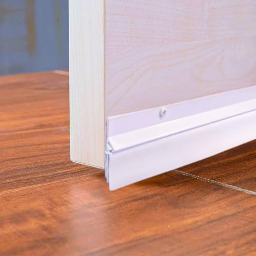 RenoEZ® Door Sweep 36in UL Certified, Heavy Duty Aluminum, Commercial and Residential, Door Bottom Protection Against Draft, Odour, Noise, Insects. White Color