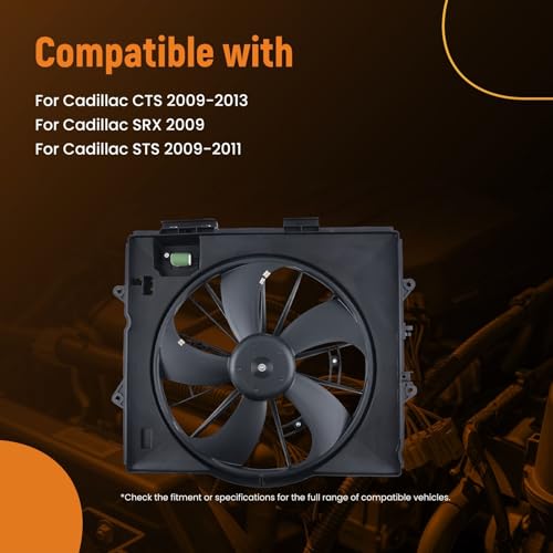 Image of maXpeedingrods AC Radiator Cooling Fan for Cadillac CTS 2009-2013, SRX 2009, STS 2009-2011, GM3115253 622930 25881843