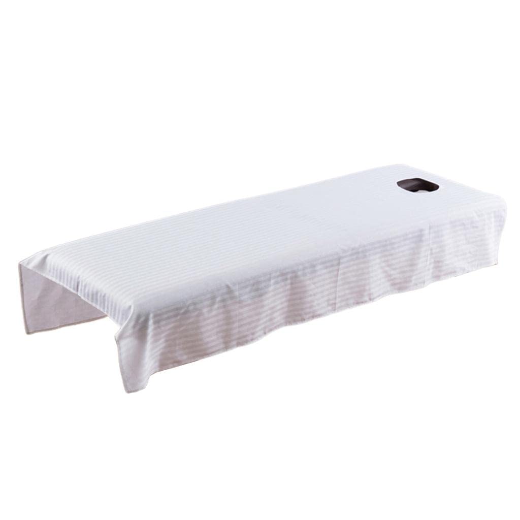 T.O.G. Beauty Massage SPA Treatment Bed Table Cover Sheet w/Face Hole White
