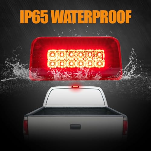 Image of Third 3rd Brake Light LED for 1994-2003 Chevy S10 /GMC Sonoma Standard /Regular /Crew Cab, High Mount Rear Brake Lights Assembly, Waterproof Center Cab Lamp Stop Light (Not for Extended Cab)