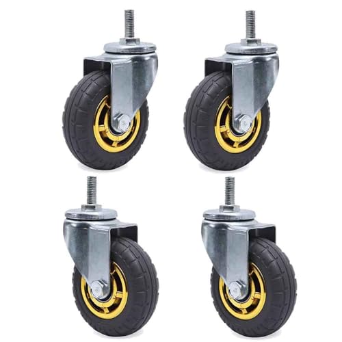 Roulettes pivotantes industrielles anti vibration avec frein M12 roues 5 pouces lot de 4