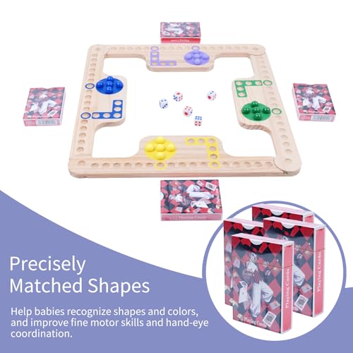 Juego de Mesa Jokers and Marbles Board Game de Madera miniatura 3