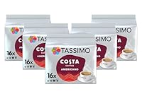 Tassimo Costa Americano Coffee Pods x16 (Pack of 5, Total 80 Drinks)
