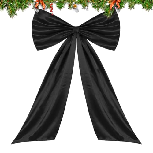 Lazo grande de Navidad, cinta de satén para decoración de fiesta, decoración de árbol de Navidad, lazos grandes, para pared, puerta, porche, corona, valla al aire libre, sala de estar, dormitorio
