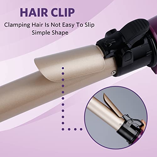 Automatic Hair Curler Wand Portable Curling Wand For Hair Styling Auto Hair Curler Automatic Hair Curling Wand Tourmaline Ceramic Curling Iron 1.1Inch Curling Iron (1.1" Curl, Purple) #TOP3