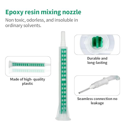 KEQAR 20 Stück Harz-Mischdüsen, Statik-Mischer, AB-Kleber-Mischrohr, Mischdüse, Mischdüsen