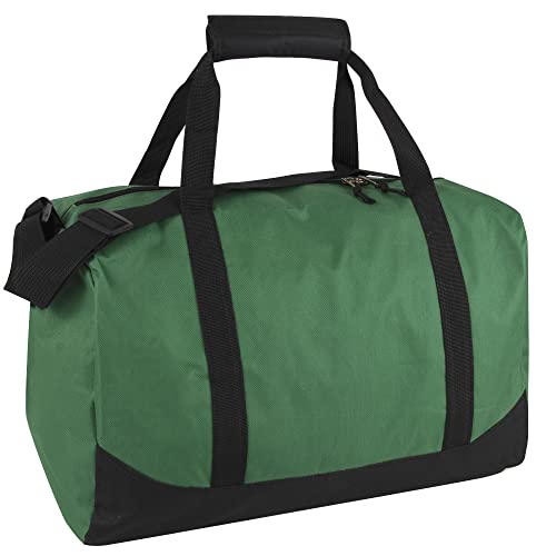 Image of 30 Liter, 17 Inch Canvas Duffle Bags for Men and Women - Travel Weekender Overnight Carry-On Shoulder Duffel Tote Bags (Green)