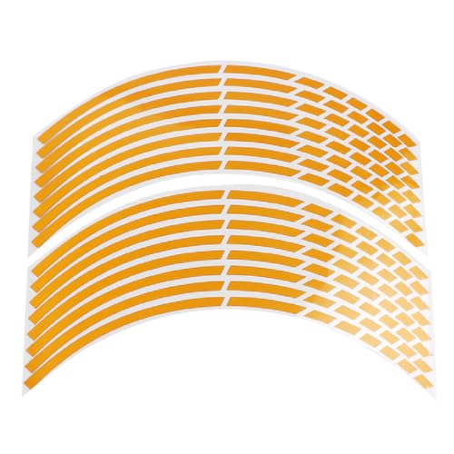 TNSRAY Completo di Cerchi Cerchioni Strisce per Moto, 16 pezzi Confezione Adesivi Set Adesivi Cerchioni Moto Auto Bici, Pacchetto adesivi Set completo di strisce per cerchioni moto, giallo