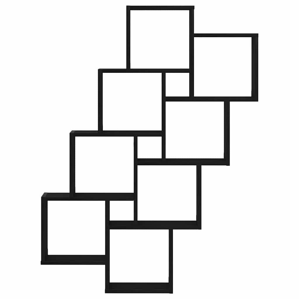Estantería de pared (90 x 15 x 119 cm, madera derivada de la madera, diseño moderno, 8 compartimentos, resistente y ahorra espacio, para sala de estar, oficina, dormitorio