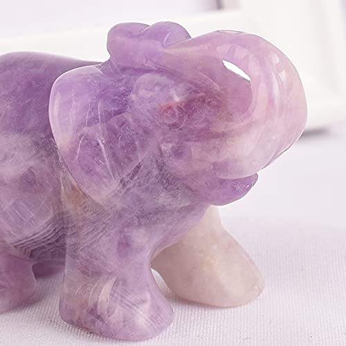 Statue éléphant améthyste de qualité supérieure en cristal de quartz brut