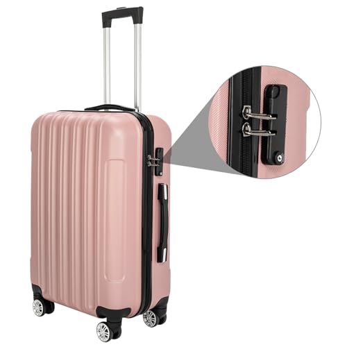 Luggage Set of 3 Portable ABS Trolley Case, 20" / 24" / 28" Large Capacity Carry on Suitcase with 360° Spinner Wheels and Alloy Handle, Multifunctional Traveling Storage Suitcase for Business Trip3