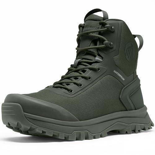 Image of Coostar Tactical Boots for Men Lightweight Military Combat Boot Side Zipper Motorcycle Hiking Work Boots Waterproof 8 Inches