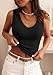 PRETTYGARDEN Tank Tops for Women V Neck Summer 2026 Casual Sleeveless Shirts Ribbed Knit Basic Tees Slim Fitted Camisole Vest(Black,Medium)