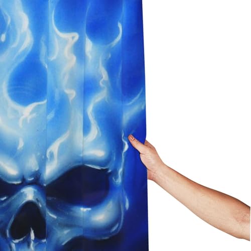 Rideau de douche anti-moisissure crâne bleu résistant à l'eau 152x183 - 3