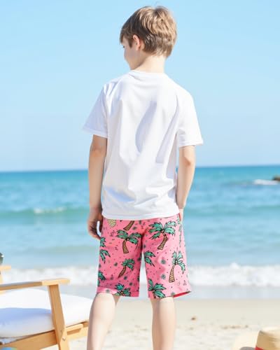 HONGTEYA Boys Swim Trunks with Compression Liner Boys Bathing Suit UPF 50+ Kids Quick Dry Swimwear Shorts 6-12 Years3