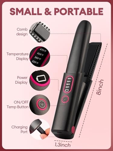 Mini plancha para cabello inalámbrica recargable miniatura 4