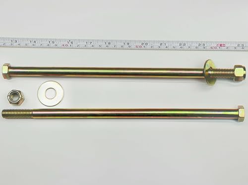 Image of 1 /2 inch x 12 inch Hex Head Bolt by Color Galvanization with Nylon Lock nut and Large Size Washer Assortment Kit,Alloy Steel,Grade 8.(4pcs Pack)