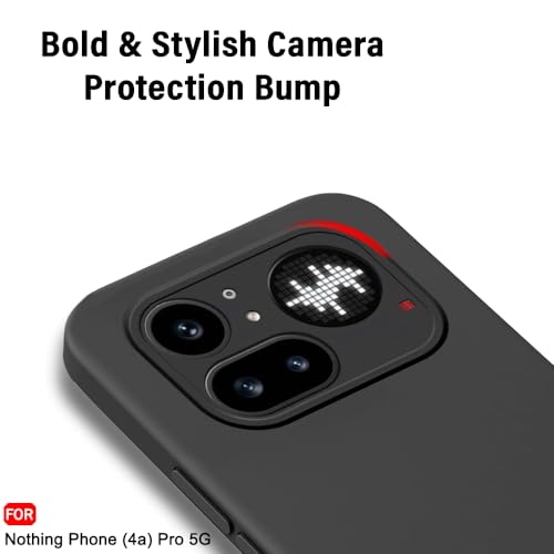 Image of TheGiftKart Liquid Silicon Back Cover Case for Nothing Phone 4a Pro 5G | Total Camera Protection | Micro-Fibre Lining Inside | Shockproof Back Cover Case for Nothing Phone 4a Pro 5G (Silicone, Black)