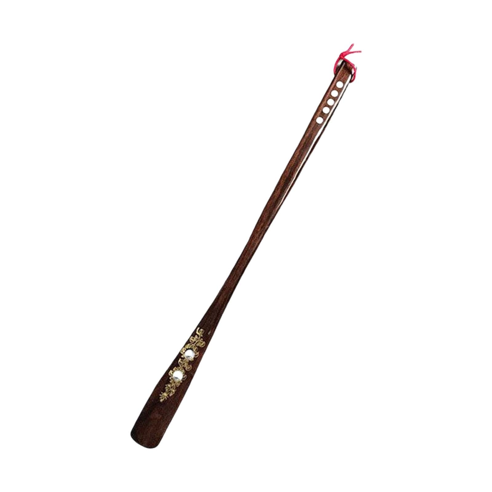 Calzador Largo de Madera con Mango Ergonómico y Cuerda de Almacenamiento Herramienta para Calzado Ayuda para Vestir Removedor de Calcetines Adecuado