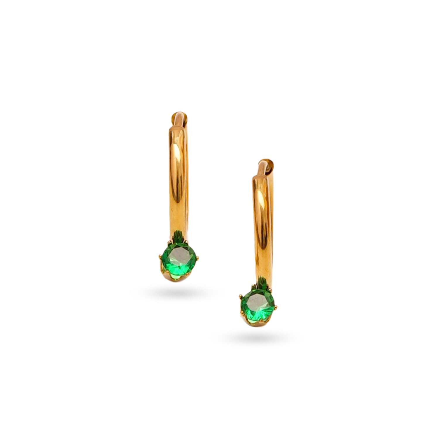 rubans Demi Fine Stainless Steel Emerald Hoop Jewels Gift for Women & Girls-picture-6