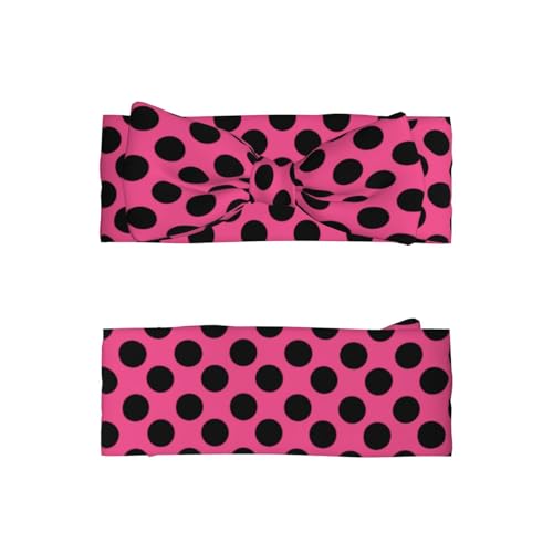 Bold Pink Dot Print Baby Girl Bows Headbands Baby Girls Newborn Headbands Infant Toddlers 0-6 Months2