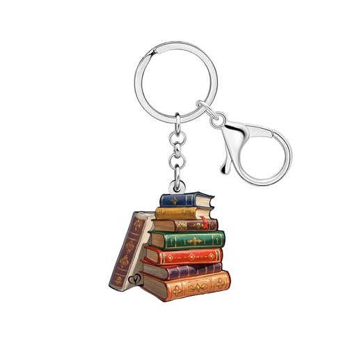 WEVENI Llavero de Acrílico Librería Ratón de Biblioteca Regalos