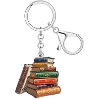 WEVENI Llavero de Acrílico Librería Ratón de Biblioteca Regalos