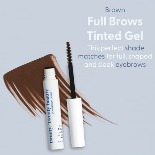 Twenty/Twenty Beauty Full Brows Tinted Gel, Vegan Tinted Eyebrow Gel Made With Clean Ingredients (Brown) #TOP1