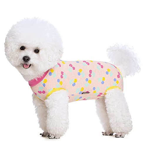Image of 2 Packs Pet Dog Recovery Onesie Suit for Dogs Cats After Surgery,Dog Abdominal Wounds Bandages Cone E-Collar Alternative. (Pink, M)