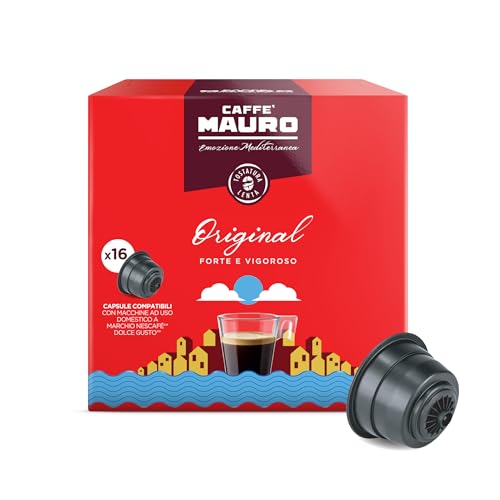 Caffè Mauro Mezcla de Café Espresso Original, intensidad 10/10-48 Cápsulas - Compatibles con Máquinas de Café Nescafè* Dolce Gusto* - Producido en Italia - 3 paquetes de 16