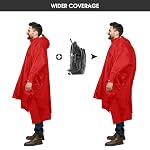 Unisex Rain Poncho for Adults, Hooded Waterproof Raincoat Jacket for Hiking, Camping and Outdoor - Image 3