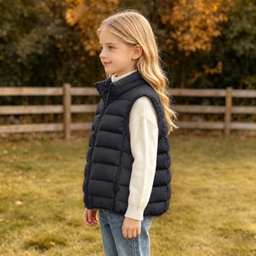 Girls Puffer Vest Quilted Stand Collar Zipper Sleeveless Warm Winter Vest - image 6