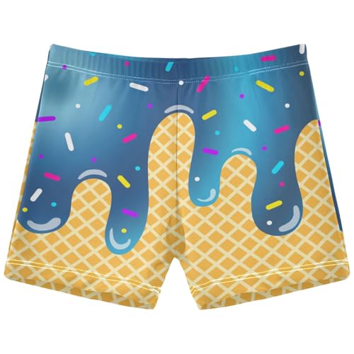 Boys Swim Trunks Quick Dry Kids Bathing Suit Blue Circle Ice Cream Toddler Swim Shorts Boardshorts Swimwear 3t