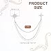 PATIKIL Star Chain Brooch Pins, 2Pcs Eight-pointed Star Crystal Snowflake Tassel Chain Hanging Fashion Lapel Suit Pins for Women Men Clothes Dress Bouquet Coat Hat, Silver Tone