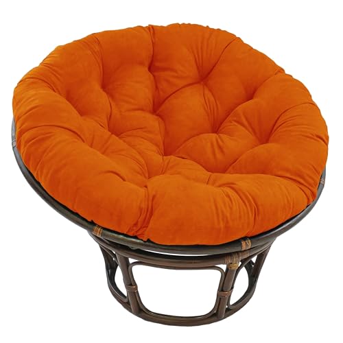 Blazing Needles Solid Microsuede Papasan Chair Cushion, 44" x 6" x 44", Tangerine Dream