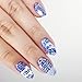 Maniology Porcelain Nail Stamping Plate | Classic Chinese Ceramic Dinnerware Design, Floral Patterns, Elegant DIY Manicure - Reusable, Rectangular, Stainless Steel Nail Art Template