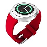 Lakvom Silicone Sport Style Watch Band for Samsung Gear S2 - Red
