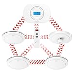 CPVAN Wireless Interlinked Smoke, Heat & Carbon Monoxide Alarm Bundle, Scotland & England Law Compliant | 10-year Battery Life, Pre-Linked Fire Detectors for home,5 Pack + 1 Remote（2nd Generation）