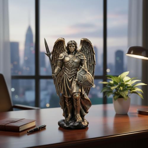 Figurine Chevalier Ange en Résine Statue Protectrice Décorative Maison Bureau By26017-J - 5