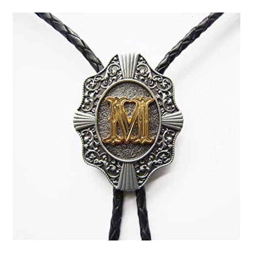 Western Tie Clip Original Initials M Tie Necklace Round Tie Cowboy Men Mäns Och Damkläder Tillbehör NSYJSYT