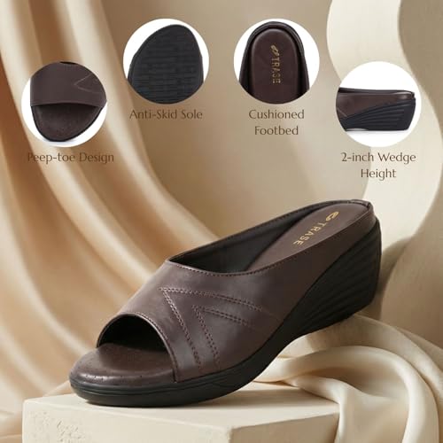 Image of TRASE Wedges for Women | Stylish Sandals for Woman | 2 Inch Wedge Heel Footwear | Ladies Office Wear